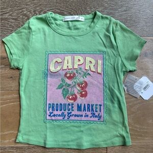 Altar'd State Capri Market Postcard Baby Green Tee Women’s XS NWT